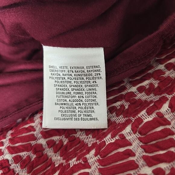 Maeve Anthropologie Wavy Textured Red and White Striped Mini Dress Size Medium - Picture 4 of 11